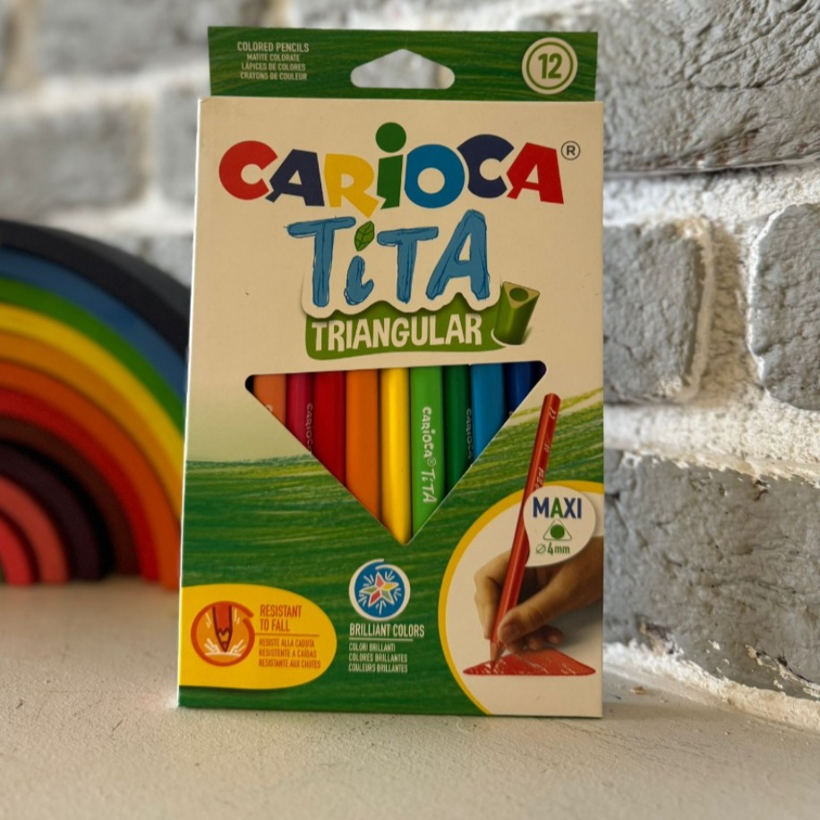 Carioca Tita Üçgen Kuru Boya – 12’li (Maxi Uç)